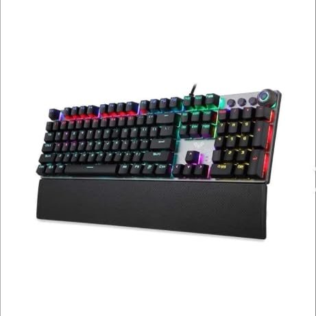 104-Key Hot Swap Mechanical Gaming Keyboard, RGB Backlighting, Aluminum Alloy Base, Blue Switches