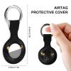 Black Cat Yellow Eyes Tracker Holder Cover Shockproof Protective Case with Keychain Compatible with Air Tag 2PCS view 2