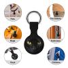 Black Cat Yellow Eyes Tracker Holder Cover Shockproof Protective Case with Keychain Compatible with Air Tag 2PCS view 3