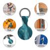Abstract Teal and Gold Tracker Holder Cover Shockproof Protective Case with Keychain Compatible with Air Tag 1PCS view 3