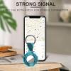 Abstract Teal and Gold Tracker Holder Cover Shockproof Protective Case with Keychain Compatible with Air Tag 1PCS view 4