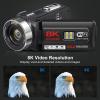 8K Video Camera 64MP Camcorder YouTube Vlogging Cameras 18X Digital Zoom Webcam IR Night Vision WiFi 3.0Touch Screen Camcorders with Stabilizer, Mic, 64G SD Card, Remote Control and 2 Batteries view 2