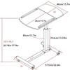 Adjustable Overbed Table with Lifting Steel Frame, Rolling Mobile Laptop Desk, Folding Bedside Table with Lockable Wheels, Height Adjustable 66.5-96.5cm(64 * 40 * 66.5 96.5cm) view 2