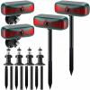 Qualirey 4 Pcs Solar Outdoor Alarm Motion Sensor 129dB Security Siren Ultrasonic Detector Strobe Light, 4 Modes Animal Deterrent Waterproof Alarm for Home, Farm (Red) view 1