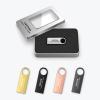 100-Pack Custom Logo USB Flash Drives for Music Studios & Photographers - 128MB to 128GB Metal USB 2.0 Memory Sticks in 4 Colors with Eco Packaging (64G,with Iron Box) view 1