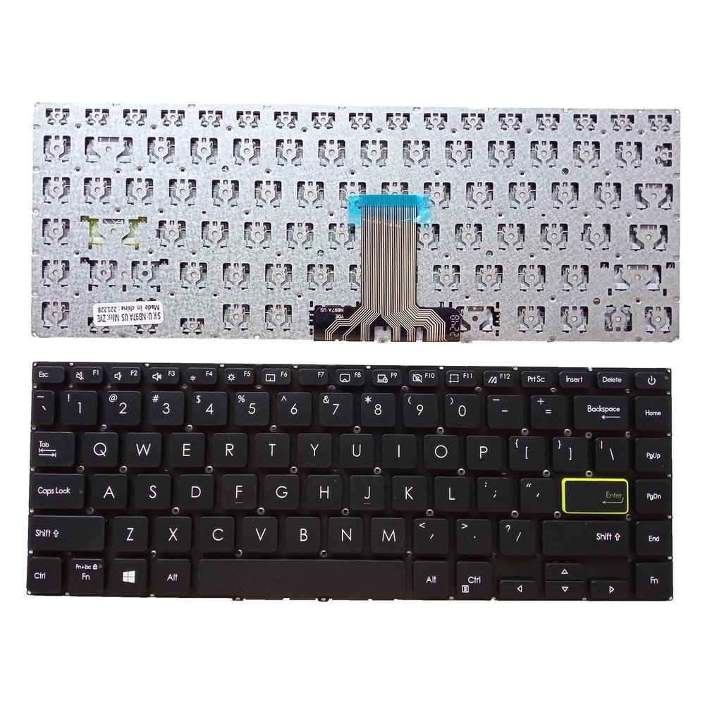 Eobruweo Laptop Replacement US Laptop Keyboard for ASUS VivoBook S14 X421 X421F X421FA IA S433 S433E S433F S433J 0KNB0 212PUS00 No Backlit Black