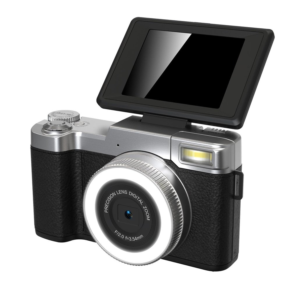Zunate 4K Digital Camera for Photography Autofocus Vlogging Camera with 180 Flip Screen 18X Zoom, 48MP Compact Travel Cameras with 2 Batteries for Selfie Teens Adults (Black)