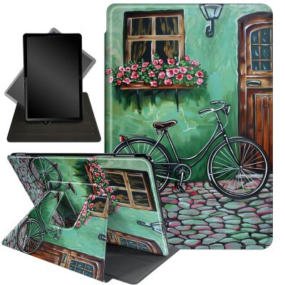 Case for 10.2" Kindle Scribe (2024/2022 Release),360 Degree Rotating Stand Smart Protective Cover Case for Kindle Scribe 10.2",Flowers and Bicycles