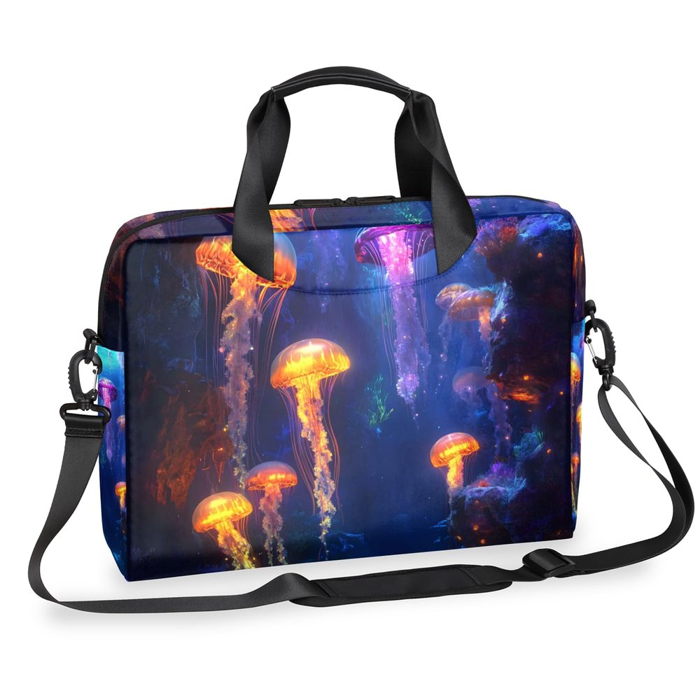 Adornori Jellyfish Laptop Bag for 14 15 15.6 Inch, Waterproof Laptop Sleeve Case Computer Cover Carrying Bag Travel Work Briefcase Shoulder Bags