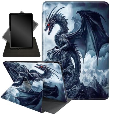 Case for Kindle 10th Generation 6" and Signature Edition 2019 Released,360 Degree Rotating Stand Smart Protective Cover Case for Kindle 10th Gen 2019,Red Eyes Dragon