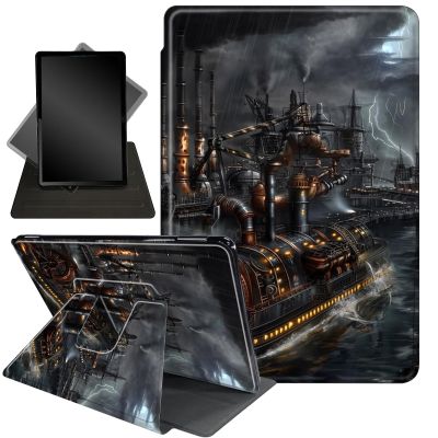 Case for All-New Kindle Paperwhite 12th Gen 2024 (7") & Kindle Colorsoft Signature Edition (7"),360 Degree Rotating Stand Smart Protective Case,Retro Ship