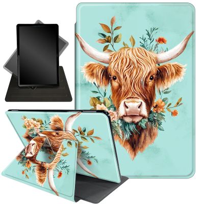 Case for 10.2" Kindle Scribe (2024/2022 Release),360 Degree Rotating Stand Smart Protective Cover Case for Kindle Scribe 10.2",flowerss and Cow