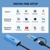 Portable 4K HDMI to USB-A/USB-C 3.0 Video Capture Card with 100W PD Fast Charging, Low Latency for Live Streaming,Gaming,and Recording (Compatible OBS, PC, Mac, PS5, Xbox, iPhone 15) Mac/Windows/Linux view 3