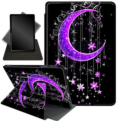 Case for 10.2" Kindle Scribe (2024/2022 Release),360 Degree Rotating Stand Smart Protective Cover Case for Kindle Scribe 10.2",Stars and Purple Moon