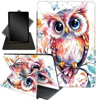 Case for 10.2" Kindle Scribe (2024/2022 Release),360 Degree Rotating Stand Smart Protective Cover Case for Kindle Scribe 10.2",Pink Flowers and Owl