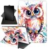 Case for 10.2" Kindle Scribe (2024/2022 Release),360 Degree Rotating Stand Smart Protective Cover Case for Kindle Scribe 10.2",Pink Flowers and Owl view 1