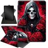 Case for 10.2" Kindle Scribe (2024/2022 Release),360 Degree Rotating Stand Smart Protective Cover Case for Kindle Scribe 10.2",Skeleton and Rose Flower view 1