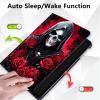 Case for 10.2" Kindle Scribe (2024/2022 Release),360 Degree Rotating Stand Smart Protective Cover Case for Kindle Scribe 10.2",Skeleton and Rose Flower view 4