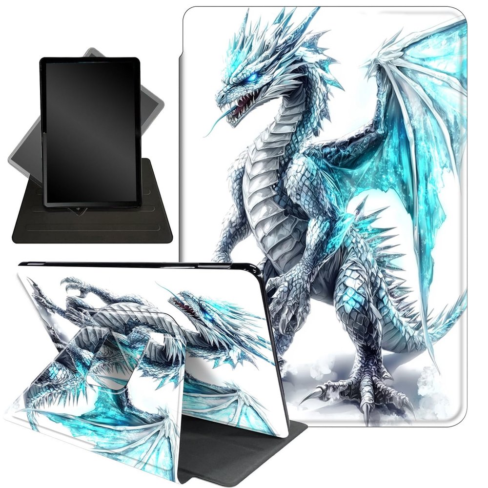 Case for 10.2" Kindle Scribe (2024/2022 Release),360 Degree Rotating Stand Smart Protective Cover Case for Kindle Scribe 10.2",Green Dragon