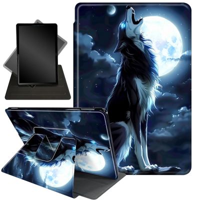Case for 10.2" Kindle Scribe (2024/2022 Release),360 Degree Rotating Stand Smart Protective Cover Case for Kindle Scribe 10.2",Moon and Wolfs