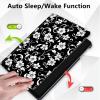 Case for Kindle 10th Generation 6" and Signature Edition 2019 Released,360 Degree Rotating Stand Smart Protective Cover Case for Kindle 10th Gen 2019,Black and White Flowers view 4