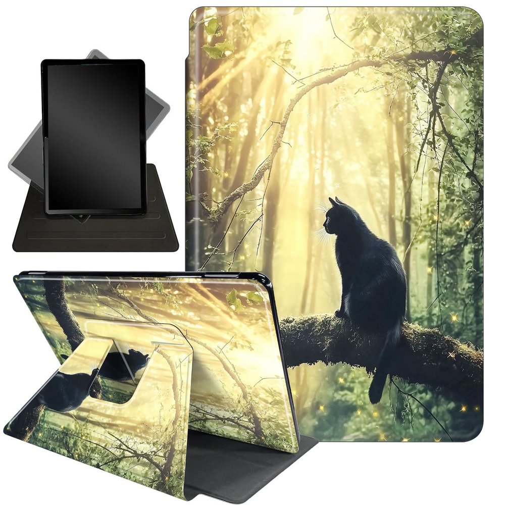 Case for 10.2" Kindle Scribe (2024/2022 Release),360 Degree Rotating Stand Smart Protective Cover Case for Kindle Scribe 10.2",Cute Forest catss