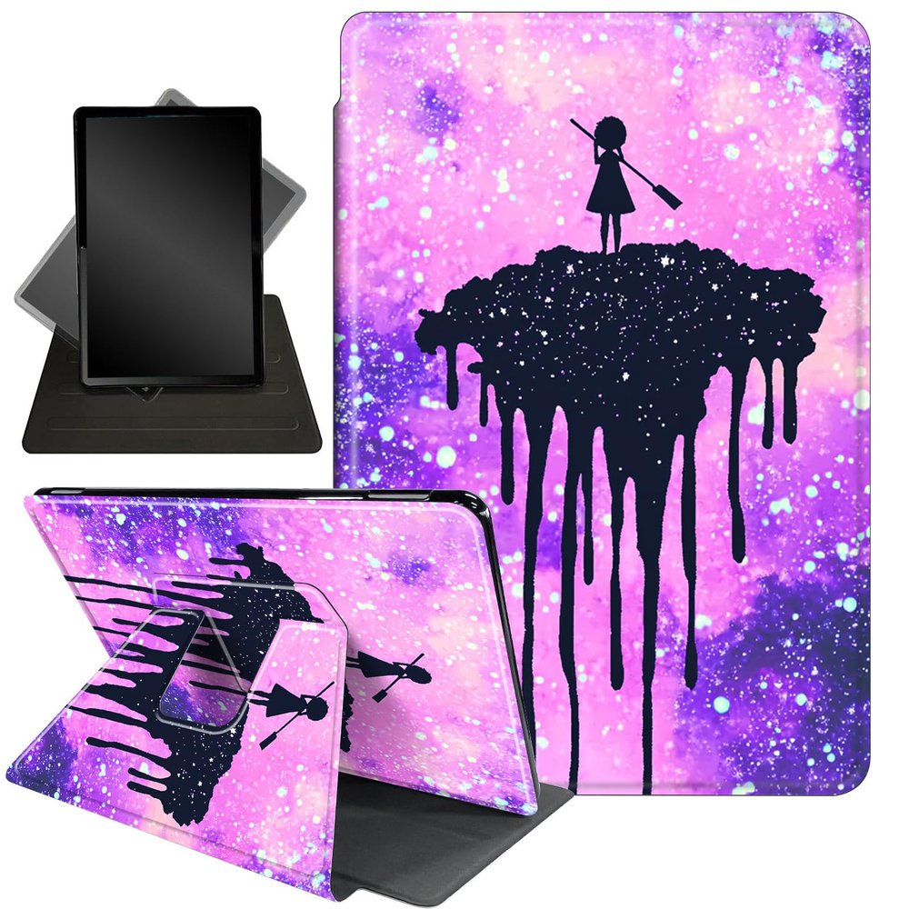 Case for Kindle 10th Generation 6" and Signature Edition 2019 Released,360 Degree Rotating Stand Smart Protective Cover Case for Kindle 10th Gen 2019,Purple Glitter Girl