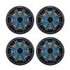 2 Pair (Qty 4) of Kicker 6.5" OEM Replacement 195 Watt Peak Multicolor LED Marine Audio Speakers with Charcoal Grilles view 1