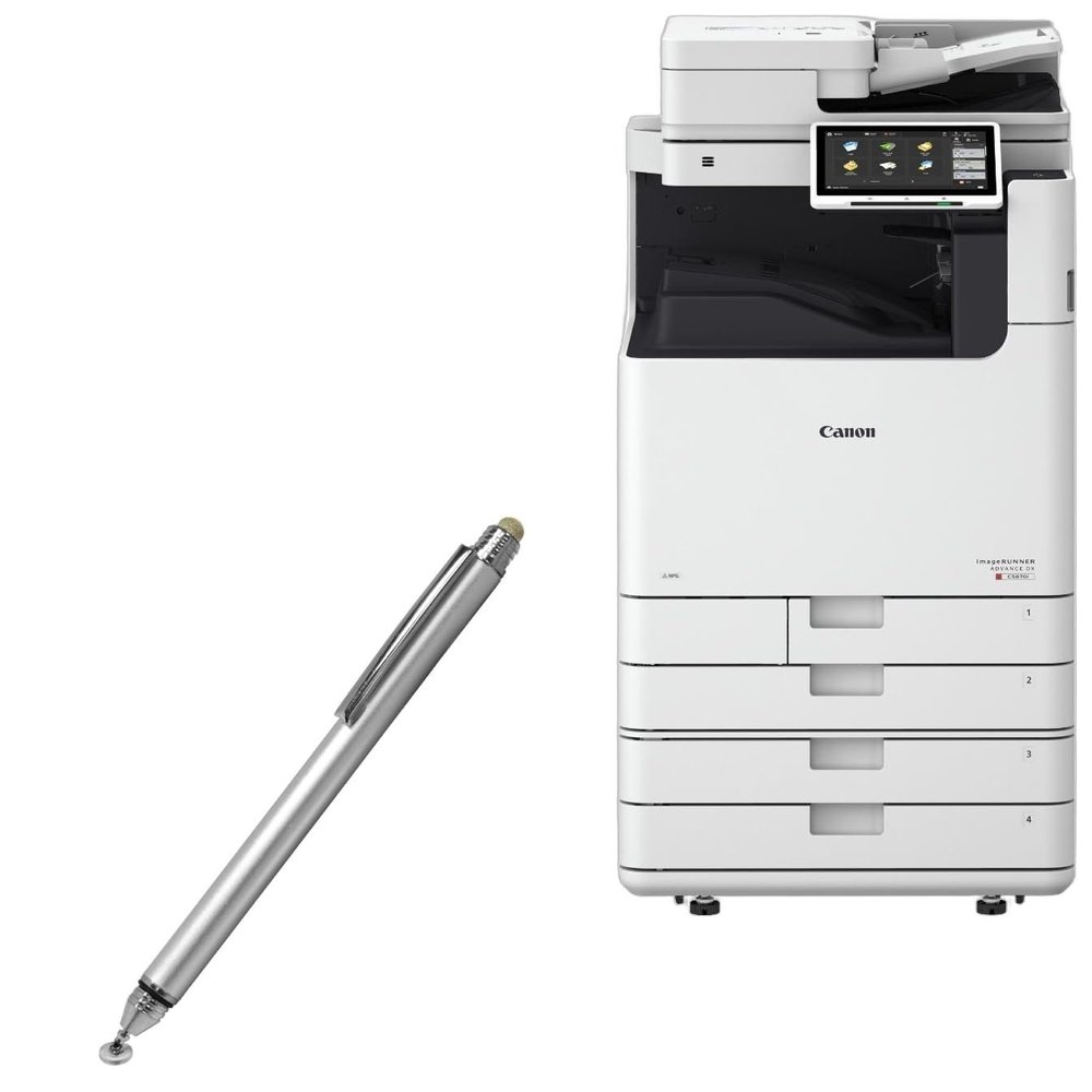 BoxWave Stylus Pen Compatible with Canon imageRUNNER Advance DX C5840i - DualTip Capacitive Stylus, Fiber Tip Disc Tip Capacitive Stylus Pen - Metallic Silver