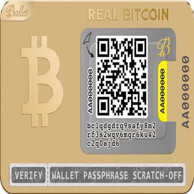 Ballet REAL Bitcoin Cold Storage Wallet Card, 24K Gold-Plated Stainless Steel, No Electronics, No Seed Phrase, No PIN/Password, Easy Setup with iOS/Android App, Offline Crypto Storage, Gift-Ready