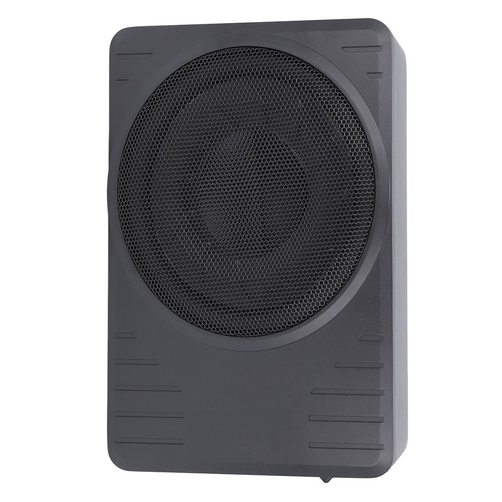 10in Car Under Seat Active Subwoofer 600W Built in Amplifier Premium Bass Slim Active Powered Subwoofer, High Level Input for Truck, Adjustable Input Sensitivity