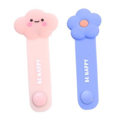 Tofficu 2pcs Silicone Cable Organizers Cloud and Flower Designs Multipurpose Cord Ties for Desktop Management for Charging and Data Cables Soft and Flexible Material Cute Colors for