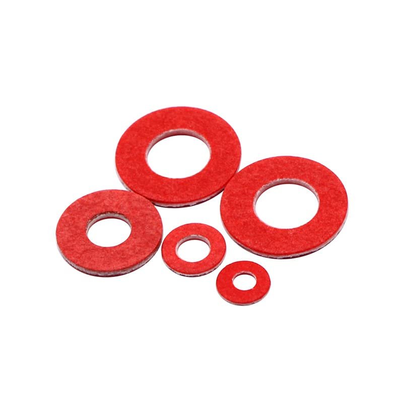 M2 M2.5 M3 M4 M5 M6 M8 Red Paper Steel Washer Gasket Set Electrical Electronic Insulation Red Paper Flat Gasket Round Mat Kit