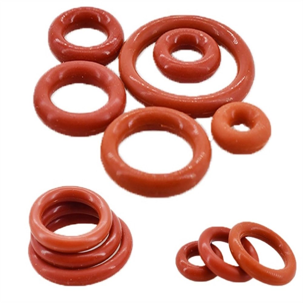 Washers Red Silicone VMQ O Ring Gasket CS 1mm CS 2mm CS 3.1mm Waterproof Insulated Rubber Silicon Rings Food Grade Sealing(10Pcs,OD 12mm CS1.5mm)