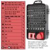 115 In 1 Precision Screwdriver Set Multifunctional Magnetic Repair Tools Kit For Computer Laptop Phone Household Repairs(Red) view 3