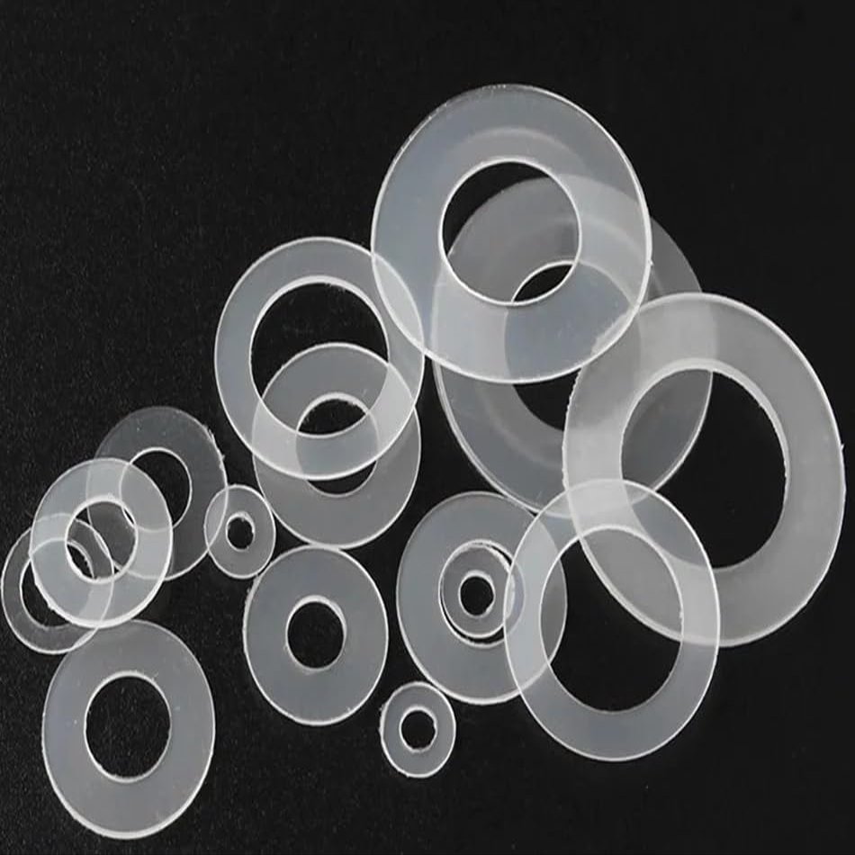 M2 M3 M4 M5 M6 M6.5 M8 Nylon Gasket Insulating Wear-Resistant Flat Washer White Round Plastic Hard Plastic Ultra-Thin Gasket(M4x7x0.5mm(100pcs))
