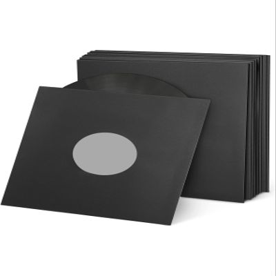 100 PCS 12in Black Paper & Poly Lined Record Inner Sleeves for LP Vinyl Records, 110gsm Paper 33 RPM Record Sleeves, Anti Static Record Storage Album Covers LP Vinyl Jacket Covers