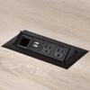 Pemberly Row Metal Power Module, 2 Power Outlets, 2 USB Ports, Black Finish, 6 ft Cable, Fits Rectangular Seated-Height Conference Tables, Durable Tabletop Accessory for Meetings and Presentations view 3