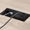 Pemberly Row Metal Power Module, 2 Power Outlets, 2 USB Ports, Black Finish, 6 ft Cable, Fits Rectangular Seated-Height Conference Tables, Durable Tabletop Accessory for Meetings and Presentations view 4