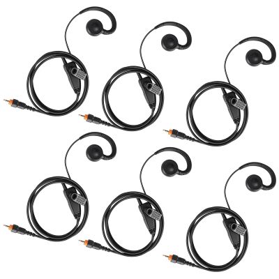6-Pack Wired CLP-e Earpiece Headset with C Swivel - Compatible with Motorola CLP1010e, CLP1080e Two-Way Radios - Ideal for Clear Communication & Hands-Free Use