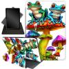 Case for 6.8" Kindle Paperwhite 11th Gen 2021,360 Degree Rotating Stand Smart Protective Cover Case for Kindle Paperwhite 2021 E-Reader,Cute Frog and Mushroom view 1