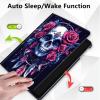 Case for 6.8" Kindle Paperwhite 11th Gen 2021,360 Degree Rotating Stand Smart Protective Cover Case for Kindle Paperwhite 2021 E-Reader,Dream Catcher/Skull view 4