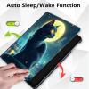 Case for 6.8" Kindle Paperwhite 11th Gen 2021,360 Degree Rotating Stand Smart Protective Cover Case for Kindle Paperwhite 2021 E-Reader,Moon and Black Cat view 4