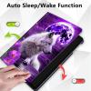 Case for All New 6 Inch Kindle 2024 and 2022 (11 Generation),360 Degree Rotating Stand Smart Protective Cover Case for Kindle 11th Generation 2024,Purple Moon and Wolfs view 4