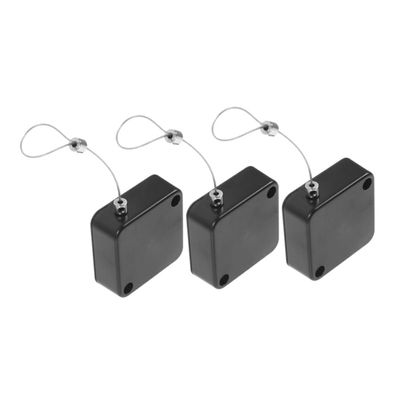 HOMSFOU 3pcs Retractable Cable Lock Cable Tether Lock for Lanyard Cords Theft Wire Box Automatic Retraction Feature