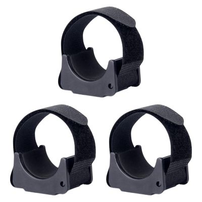 kowaku Flashlight Mounting Bracket Torch Mounting Bracket Portable Rubber Black Professional Versatile Accessories Flashlight Holder, 3 Piece
