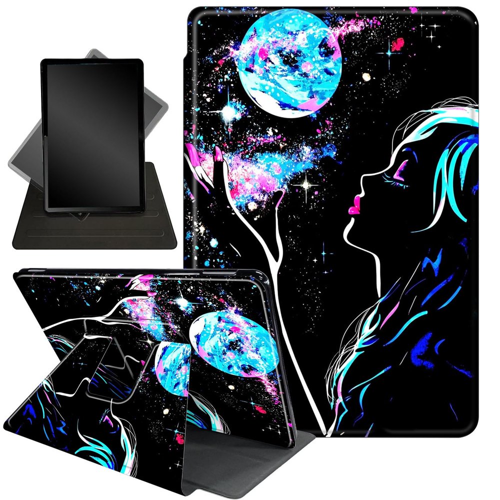 Case for All New 6 Inch Kindle 2024 and 2022 (11 Generation),360 Degree Rotating Stand Smart Protective Cover Case for Kindle 11th Generation 2024,Beautiful Woman