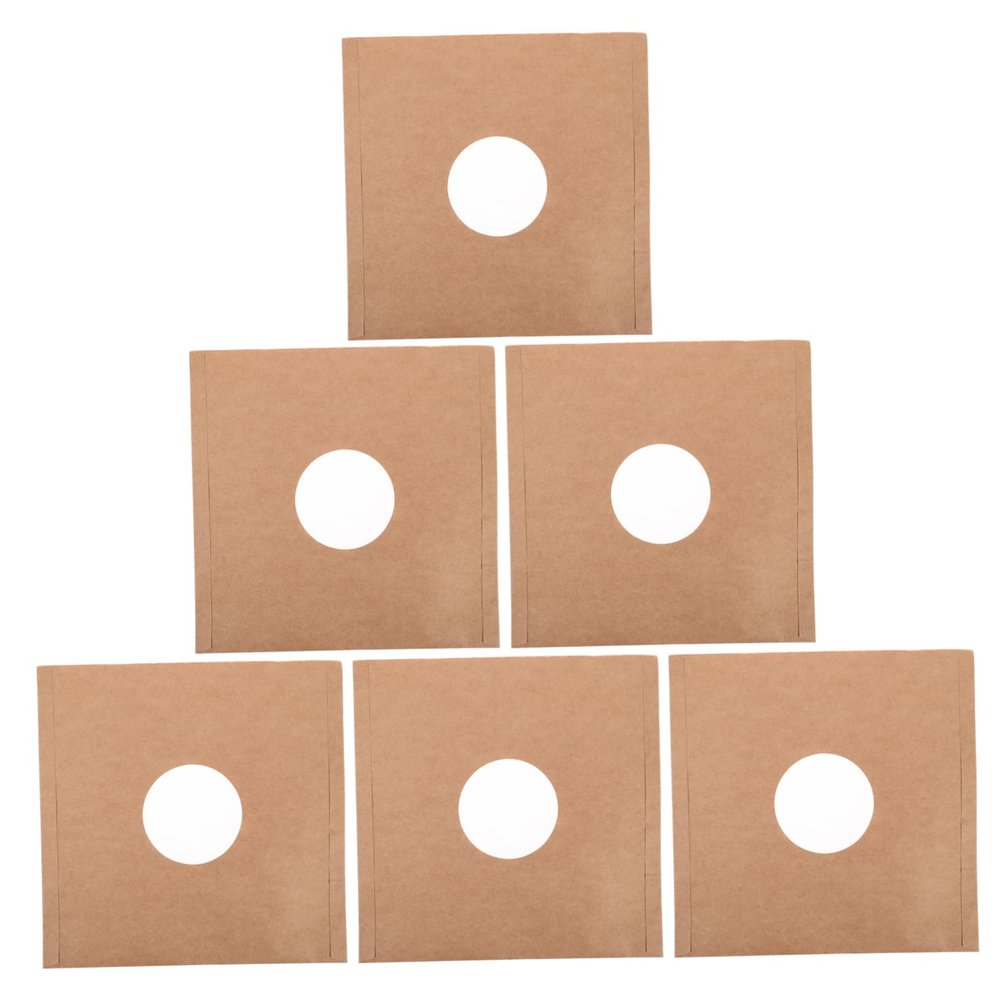 LIOOBO 12-Inch Vinyl Record Sleeves 5pcs Kraft Paper Protective Covers with Center Film for Record Storage Matte Finish for Album Organization