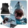 Case for 6.8" Kindle Paperwhite 11th Gen 2021,360 Degree Rotating Stand Smart Protective Cover Case for Kindle Paperwhite 2021 E-Reader,Ocean Sea Blue Sharks view 1