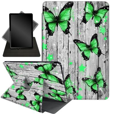 Case for 6.8" Kindle Paperwhite 11th Gen 2021,360 Degree Rotating Stand Smart Protective Cover Case for Kindle Paperwhite 2021 E-Reader,Green Butterfliy
